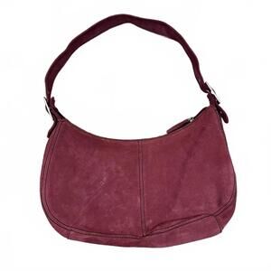 Old Navy Shoulder Bag Burgundy Suede Shoulder Y2K